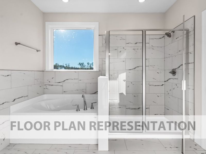 Primary Bathroom | Glendale Plan by Ivey Homes