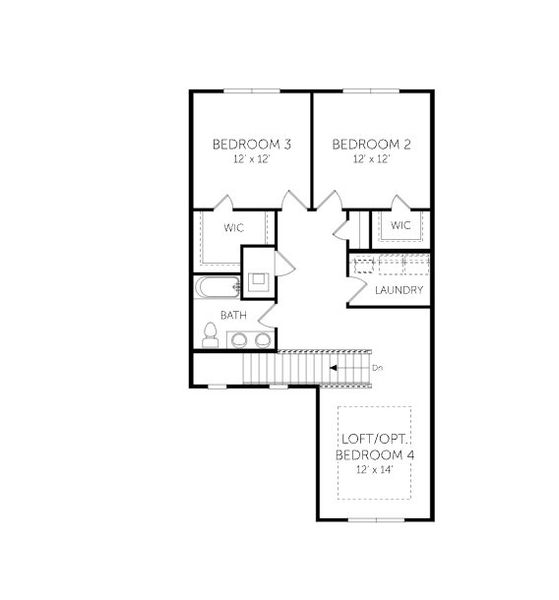2D floor plan layout of this home in Brook Forest - Villas, St. Augustine, FL (Image 2).