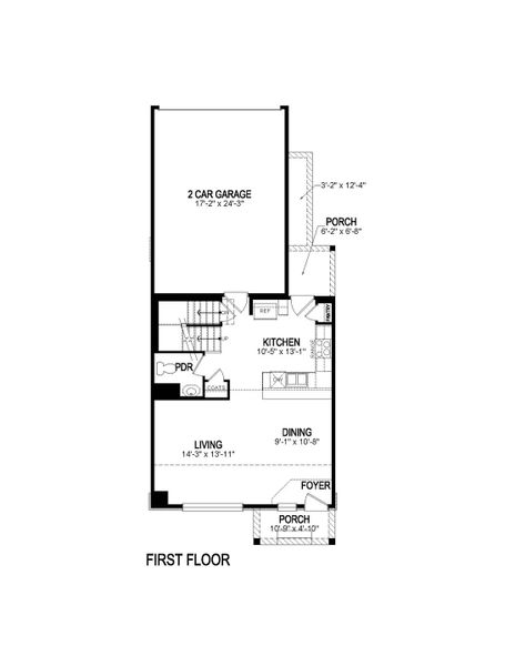 2D floor plan layout of this home in Horizon Uptown, Aurora, CO (Image 2).
