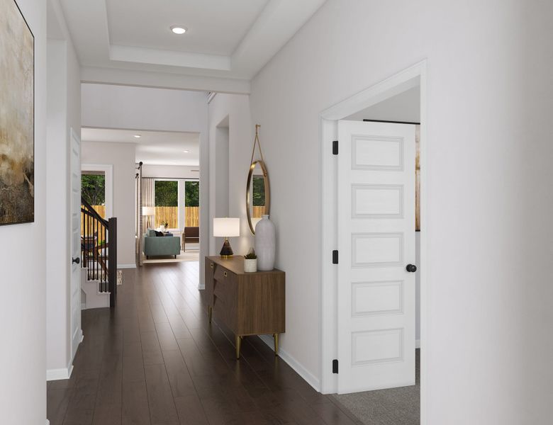 Representative furnished interior of a home built from the Windsor by Tri Pointe Homes in Lariat, Liberty Hill (Image 6).