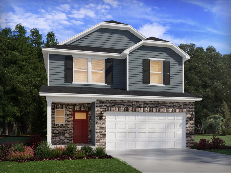 Front exterior of a new home in Avalon Place - Classic Series, Durham, NC, highlighting curb appeal (Image 1). Front exterior of a new home in Avalon Place - Classic Series, Durham, NC, highlighting curb appeal (Image 1).