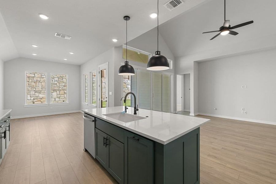 Furnished interior view inside a new home in Lariat, Liberty Hill (Image 9). Furnished interior view inside a new home in Lariat, Liberty Hill (Image 9).
