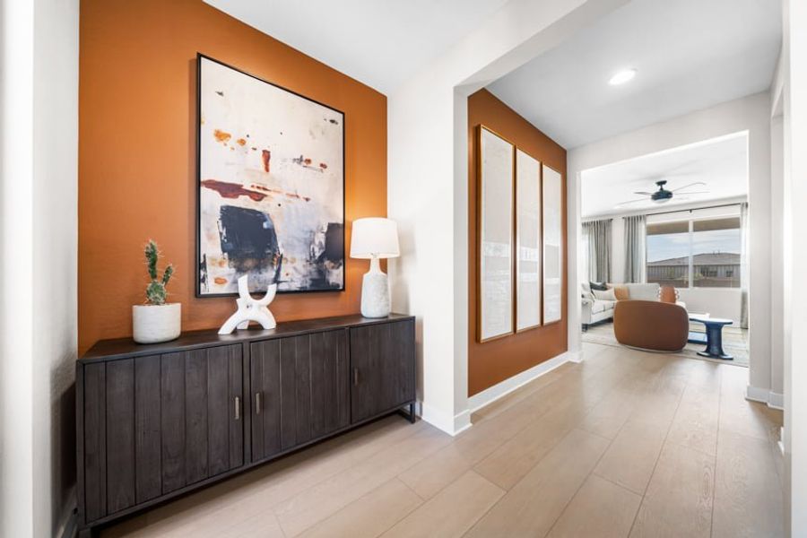 Representative furnished interior of a home built from the Havasupai by Taylor Morrison in Ovation at Meridian 55+, Queen Creek (Image 4). Representative furnished interior of a home built from the Havasupai by Taylor Morrison in Ovation at Meridian 55+, Queen Creek (Image 4).