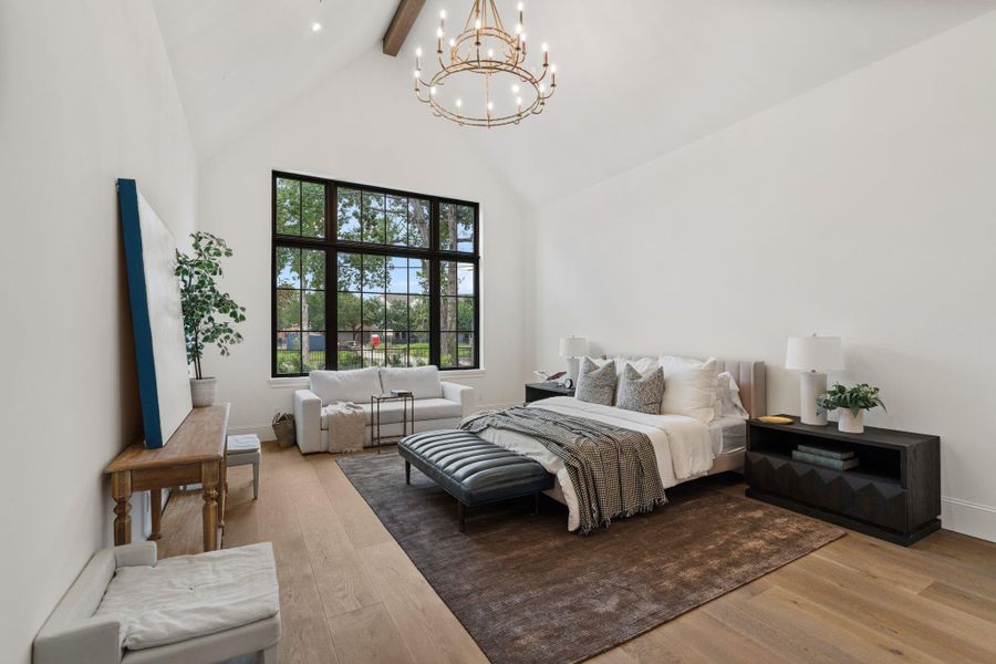 Perfectly sized primary bedroom!