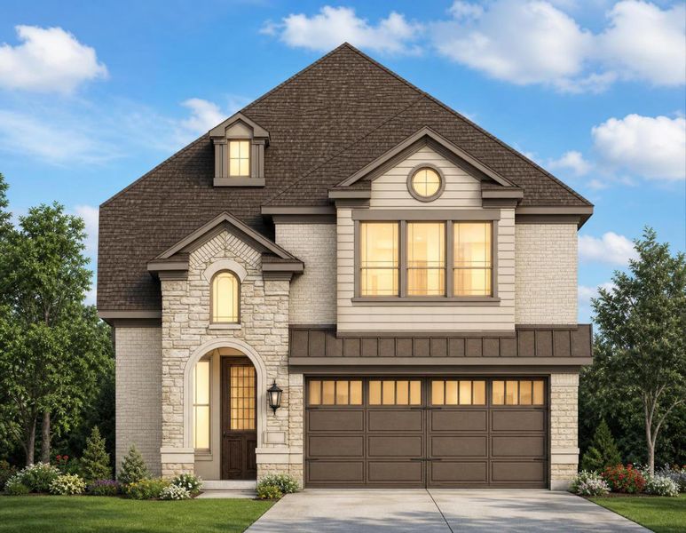 Representative exterior photo of a completed home built from the Royal Catherine III by Grand Homes in Walton Ridge, Corinth, TX (Image 27).