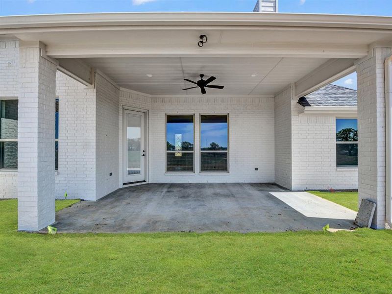 View of patio / terrace featuring ceiling fan View of patio / terrace featuring ceiling fan