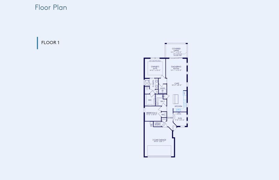 2D floor plan layout of this home in Del Webb Sunchase, Parrish, FL (Image 4).
