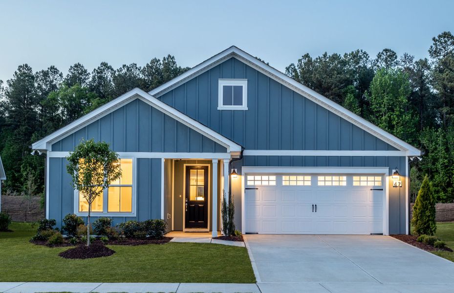 Representative exterior photo of a completed home built from the Prestige by Del Webb in Del Webb at Chatham Park, Pittsboro, NC (Image 22).