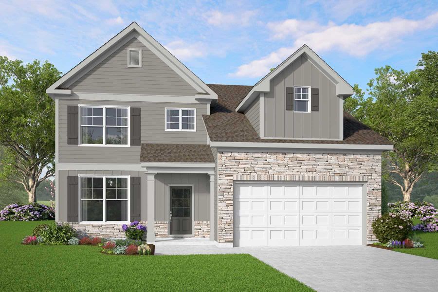 Representative exterior photo of a completed home built from the Colehill by McKinley Homes in Glassmanor Ridge, Gainesville, GA (Image 6).