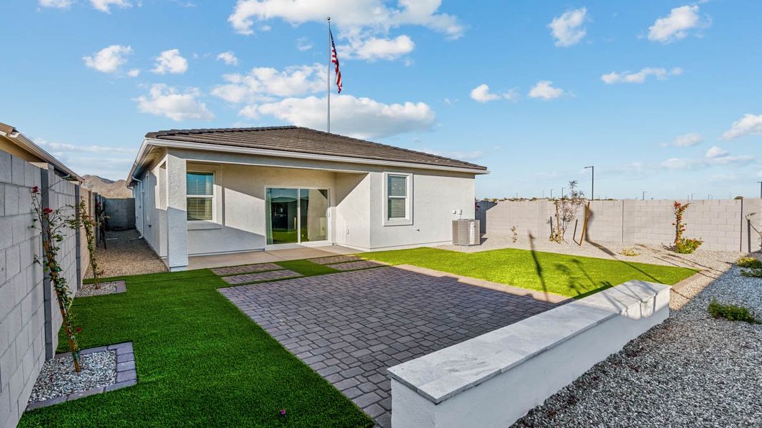 Exterior details and patio area of a home in Desert Moon Estates, Buckeye (Image 22).