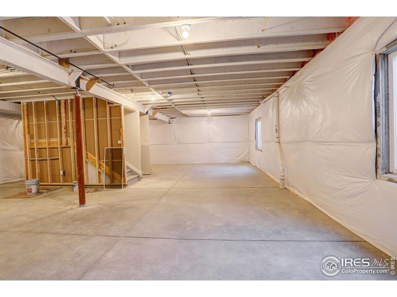 Full basement with roughed in plumbing