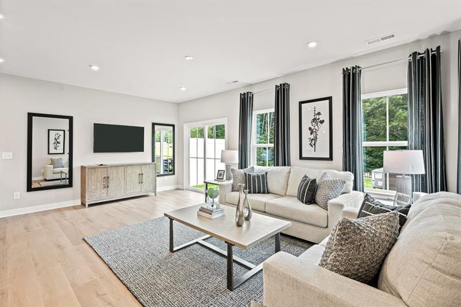 Representative furnished interior of a home built from the Roxbury Grande by Ryan Homes in Griffin Farm Townes, Pittsboro (Image 12).