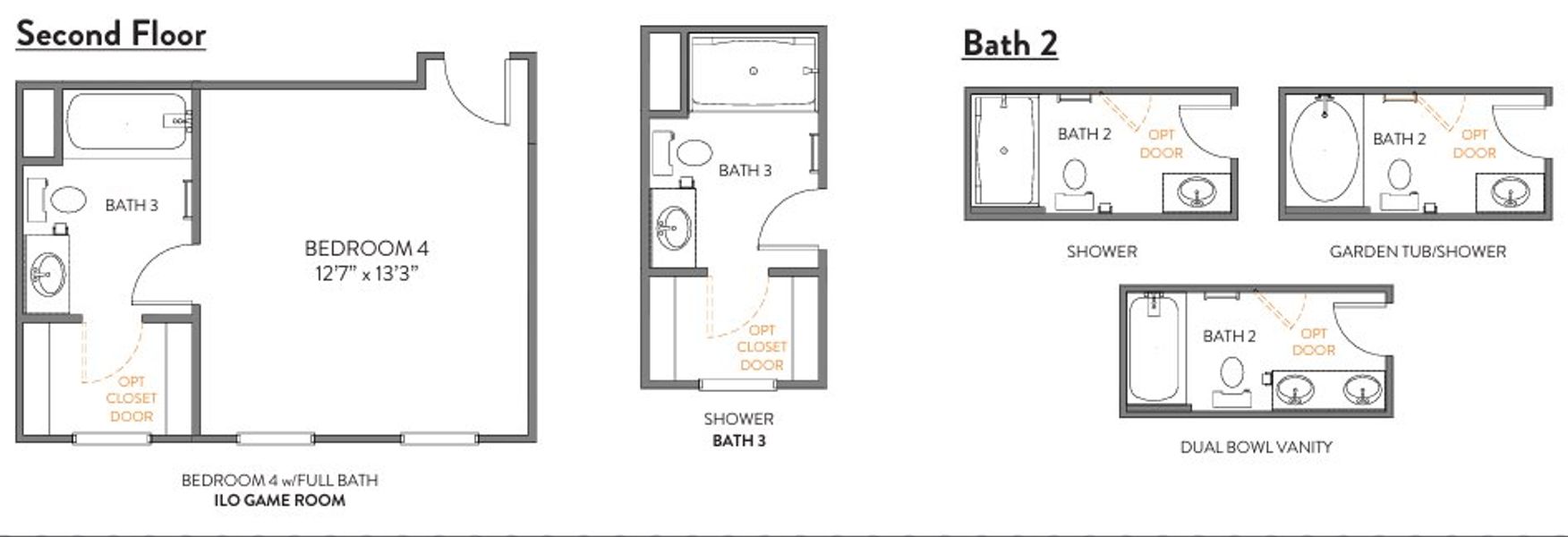 2D floor plan layout for the Wayne by True Homes in Westbrook Falls, Colfax, NC (Image 9).