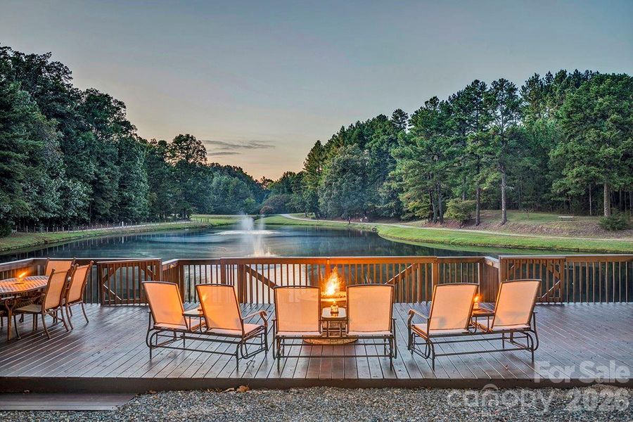 Pond deck/patio.