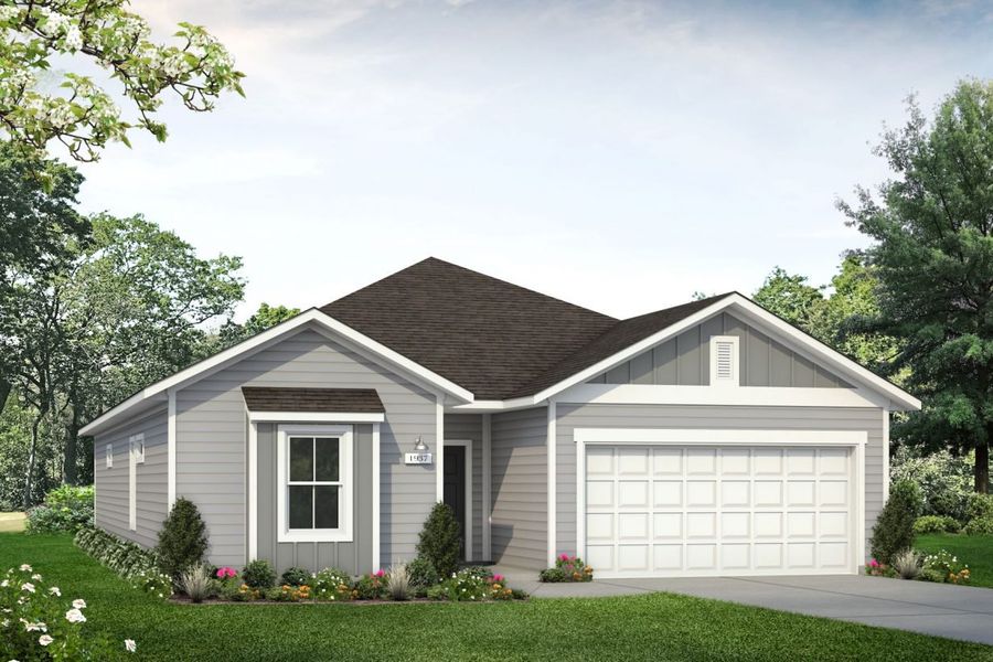 Representative exterior photo of a completed home built from the Durango 1937 by Brohn Homes in Durango, Mustang Ridge, TX (Image 13).