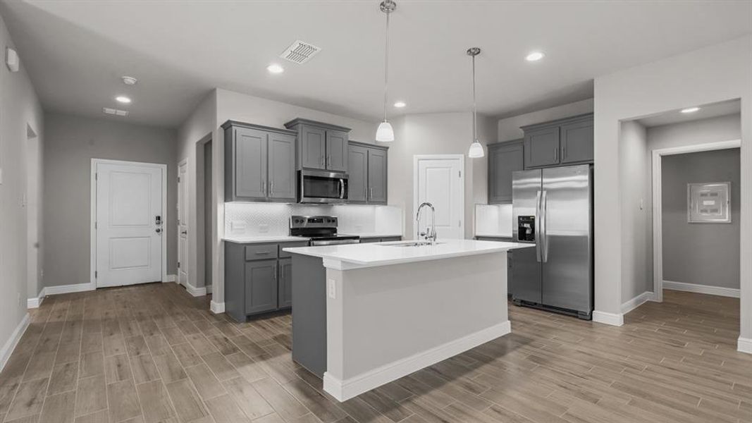 Kitchen - All Home and community information, including pricing, included features, terms, availability and amenities, are subject to change at any time without notice or obligation. All Drawings, pictures, photographs, video, square footages, floor plans, elevations, features, colors and sizes are approximate for illustration purposes only and will vary from the homes as built.