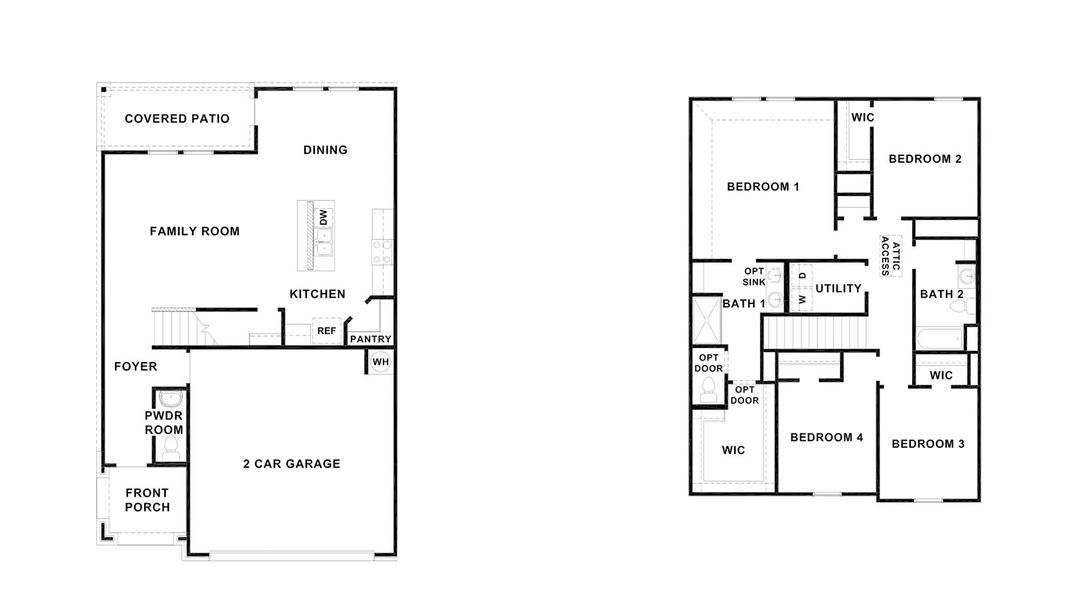 2D floor plan layout for the Plan by D.R. Horton in Turnbo Ranch, Killeen, TX (Image 3).