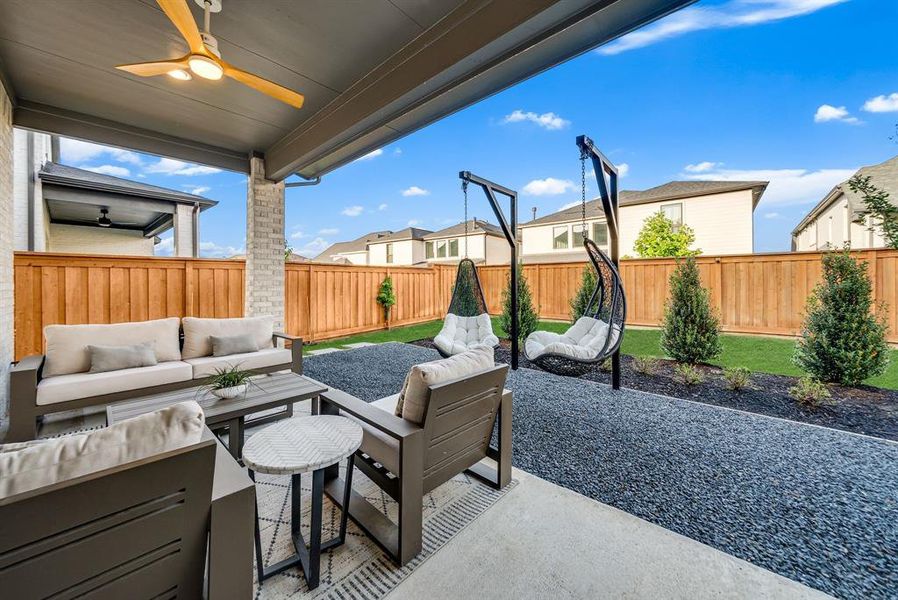 Exterior details and patio area of a home in Fields 50', Frisco (Image 20).
