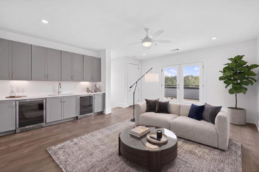 Furnished interior view inside a new home in Overlook at Moda, Decatur (Image 10). Furnished interior view inside a new home in Overlook at Moda, Decatur (Image 10).