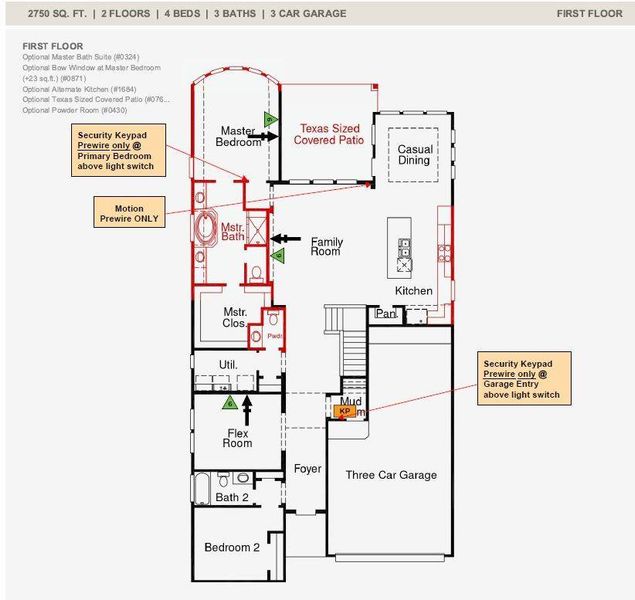 2D floor plan layout of this home in Wildtree, Magnolia, TX (Image 3).