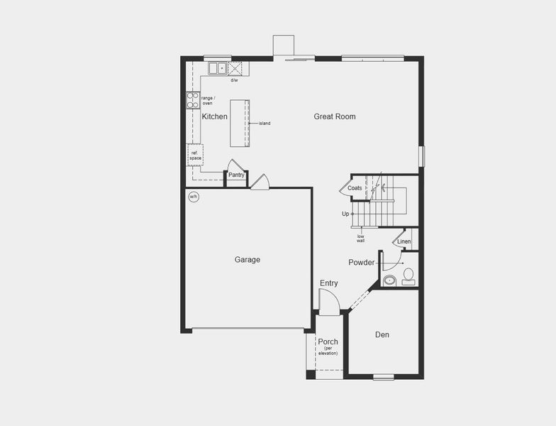 2D floor plan layout for the Plan 2387 by KB Home in The Shores II, St. Cloud, FL (Image 3).