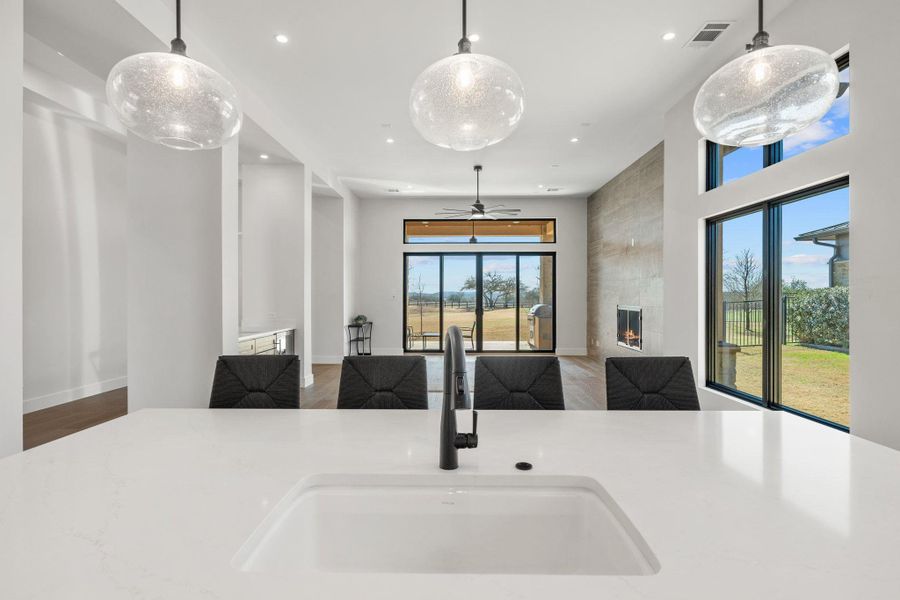 Furnished interior view inside a new home in Lakecliff on Lake Travis, Spicewood (Image 6).