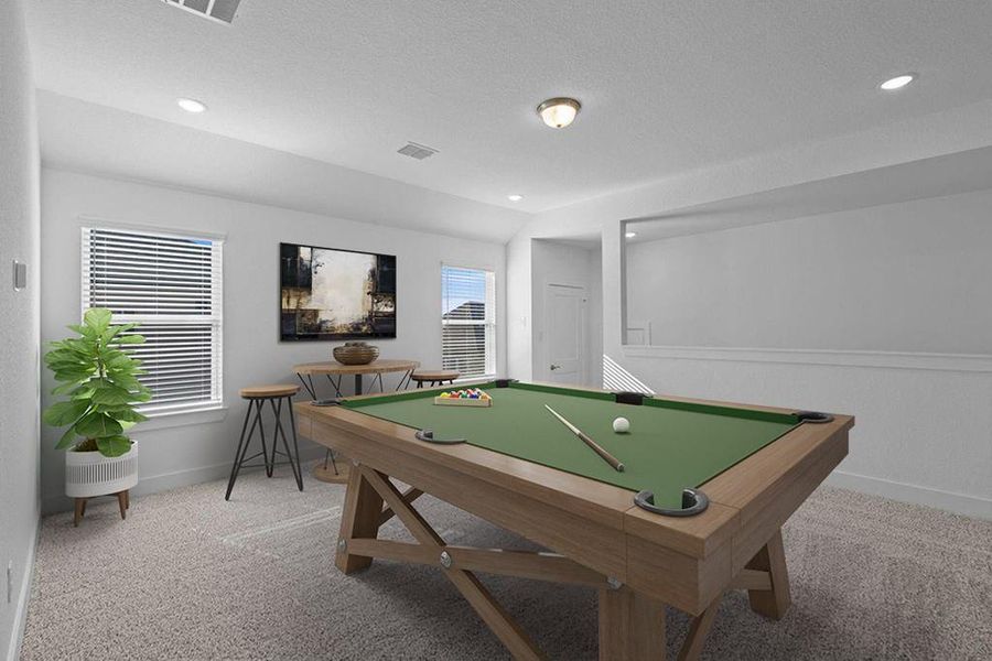 Furnished interior view inside a new home in Bridgeland, Cypress (Image 16). Furnished interior view inside a new home in Bridgeland, Cypress (Image 16).