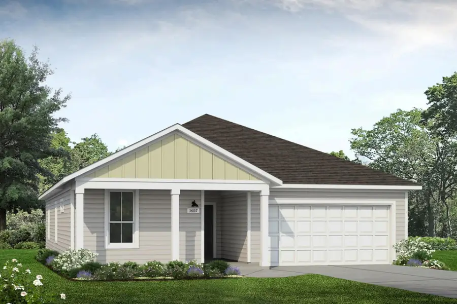 Representative exterior photo of a completed home built from the Durango 1657 by Brohn Homes in Durango, Mustang Ridge, TX (Image 4).