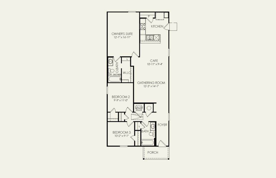 2D floor plan layout for the Eddleman by Centex in Vista Real, Converse, TX (Image 3).
