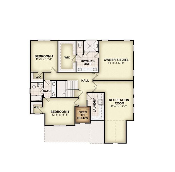 2D floor plan layout for the Jasper II by Gemstone Homes in McLaurin Farms, Fuquay Varina, NC (Image 3).