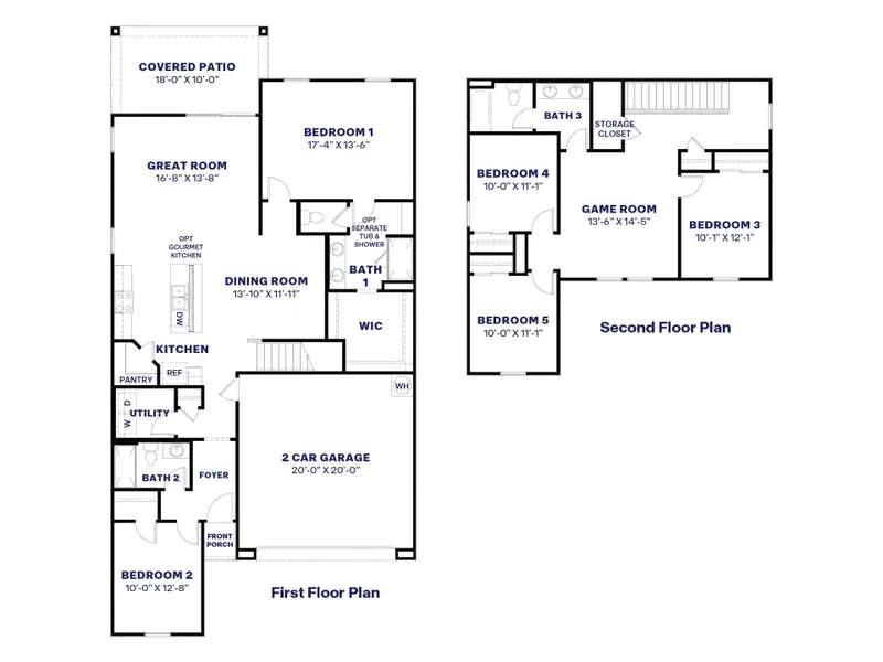 2D floor plan layout of this home in Del Rio Ranch, Avondale, AZ (Image 2).
