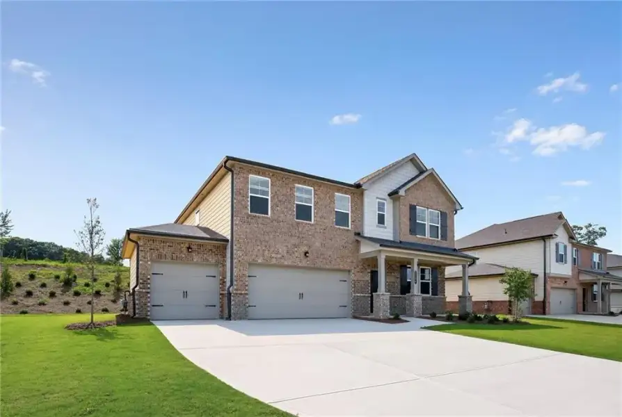 Front exterior of a new home in Apalachee Hills, Bethlehem, GA, highlighting curb appeal (Image 19).