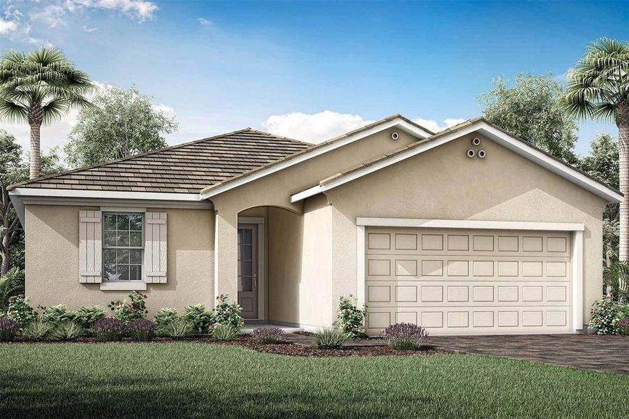 Front exterior of a new home in Wellen Park, Venice, FL, highlighting curb appeal (Image 1). Front exterior of a new home in Wellen Park, Venice, FL, highlighting curb appeal (Image 1).