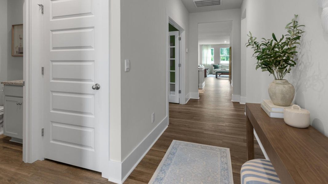 Furnished interior view inside a new home in The Haven at Indigo Preserve, Leland (Image 7). Furnished interior view inside a new home in The Haven at Indigo Preserve, Leland (Image 7).