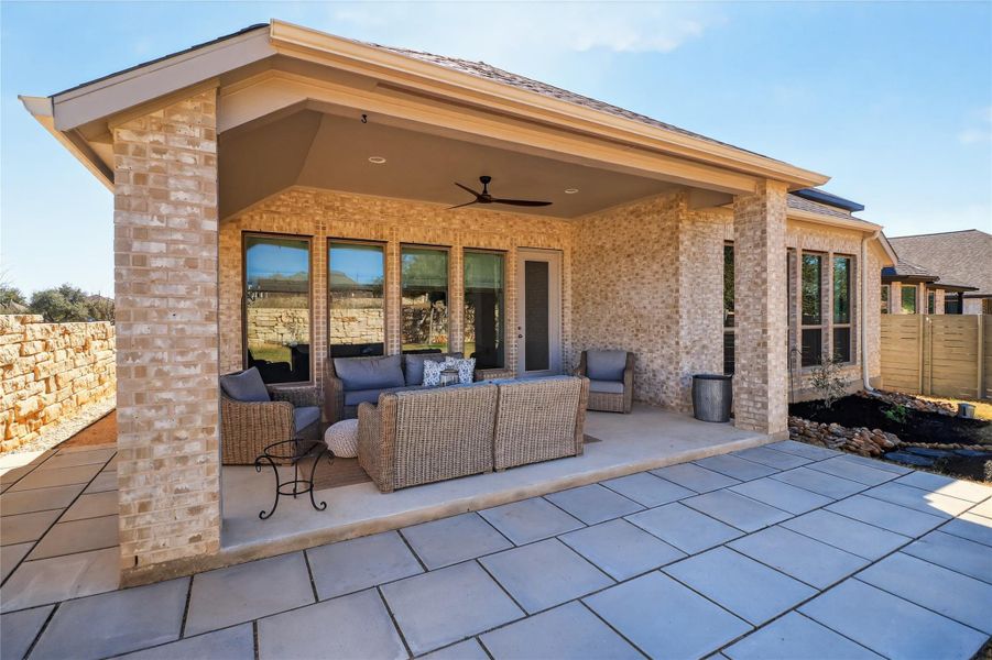 Exterior details and patio area of a home in Wolf Ranch, Georgetown (Image 4).