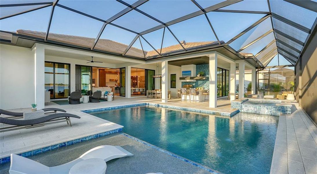 Exterior details and patio area of a home in Wild Blue at Waterside, Sarasota (Image 40).