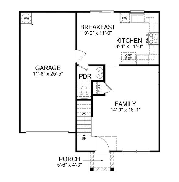 2D floor plan layout for the Rachel by D.R. Horton in Hawk Ridge, Anderson, SC (Image 4).