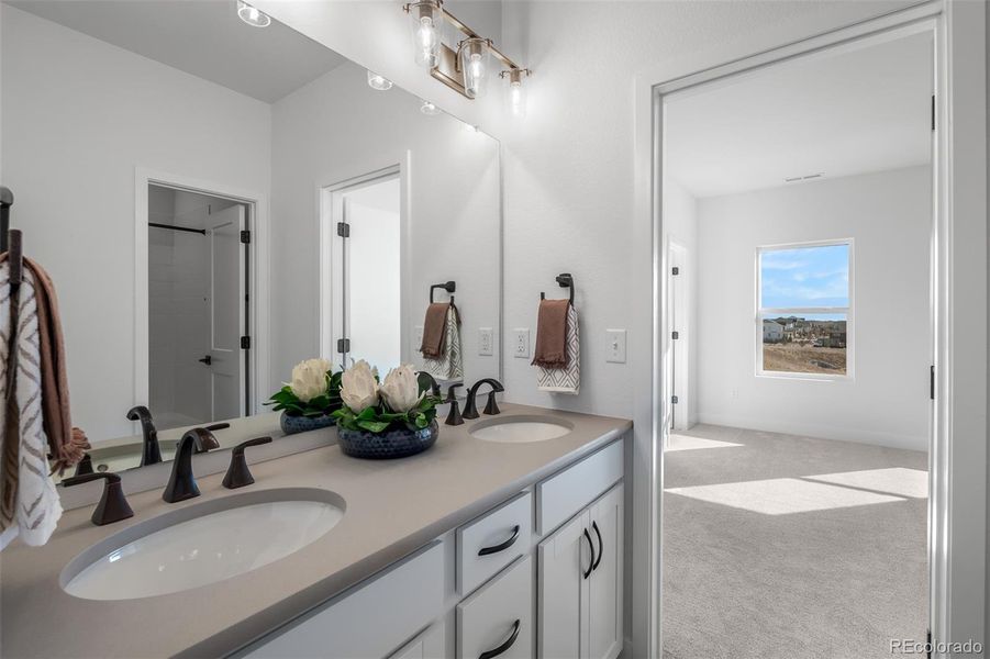 Furnished interior view inside a new home in Revel Crossing at Wolf Ranch - The Panorama Collection, Colorado Springs (Image 5).