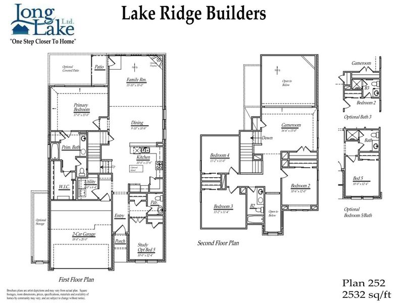 2D floor plan layout for the 252 by Long Lake Ltd. in Grand Magnolia, Magnolia, TX (Image 3). 2D floor plan layout for the 252 by Long Lake Ltd. in Grand Magnolia, Magnolia, TX (Image 3).