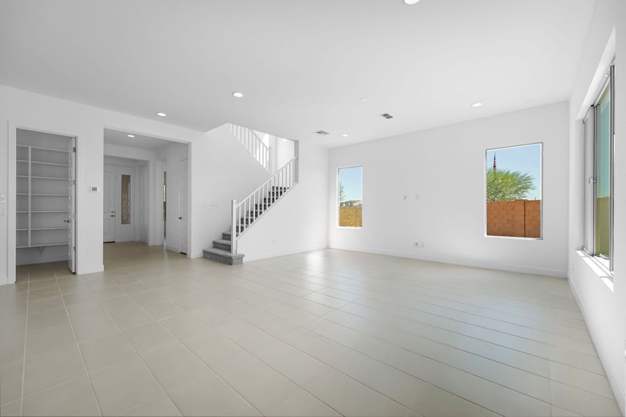 Representative unfurnished interior of a home built from the Lowell by Taylor Morrison in Combs Ranch Landmark Collection, San Tan Valley (Image 18).