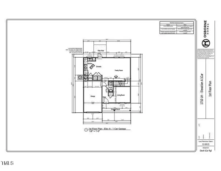 1710 LH Elev A - 1 Car ff