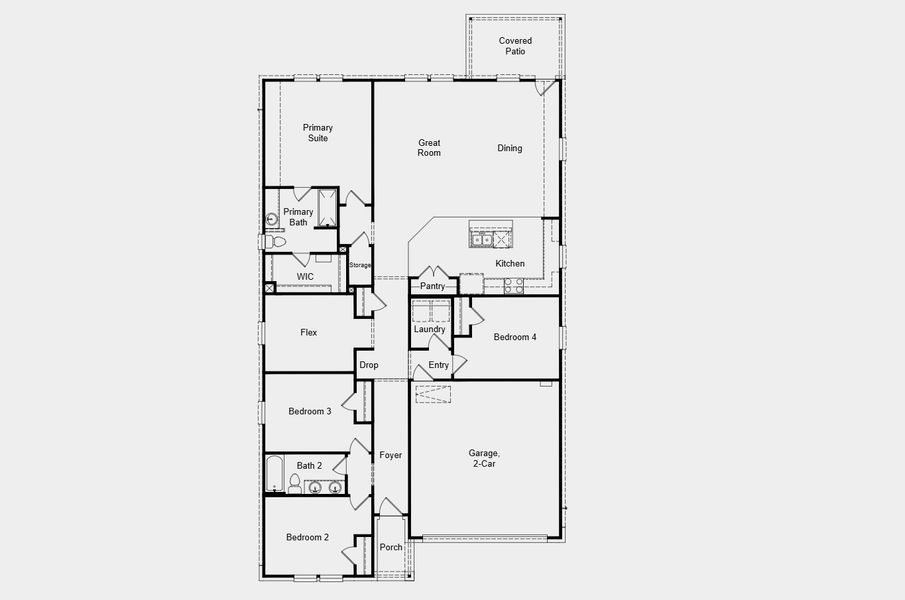2D floor plan layout of this home in River Ridge, Crandall, TX (Image 2). 2D floor plan layout of this home in River Ridge, Crandall, TX (Image 2).
