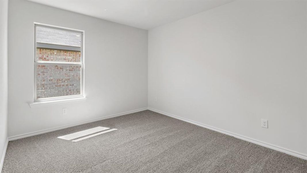 Carpeted empty room with baseboards