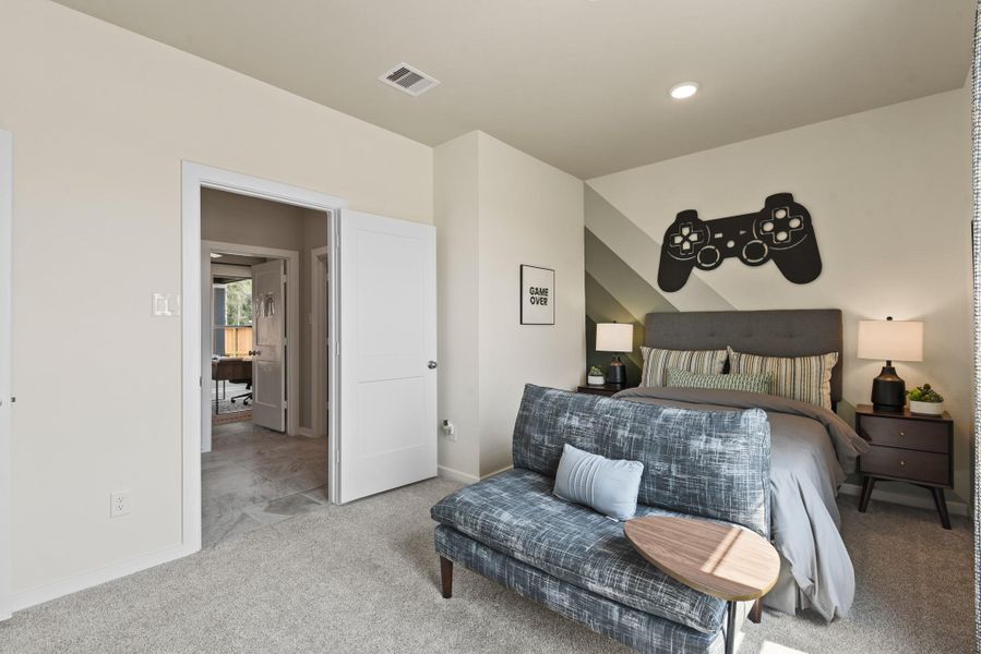 Furnished interior view inside a new home in The Groves, Humble (Image 17). Furnished interior view inside a new home in The Groves, Humble (Image 17).