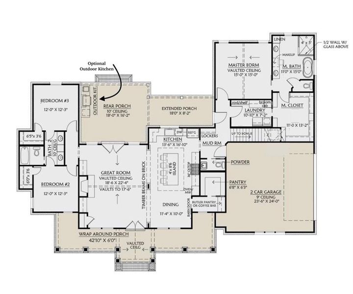 2D floor plan layout of this home in Parallel Pastures, Poolville, TX (Image 3).