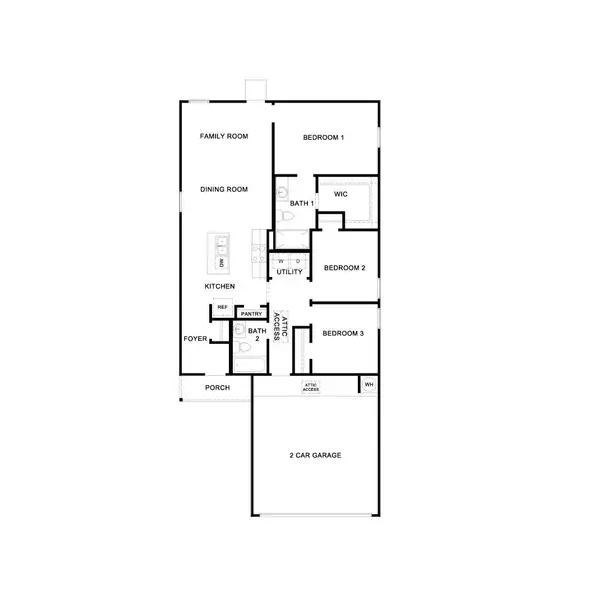 2D floor plan layout of this home in Prairie Lakes, Buda, TX (Image 4).