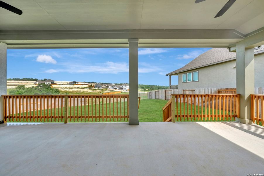 Exterior details and patio area of a home in Meyer Ranch – Legacy Series, New Braunfels (Image 4).
