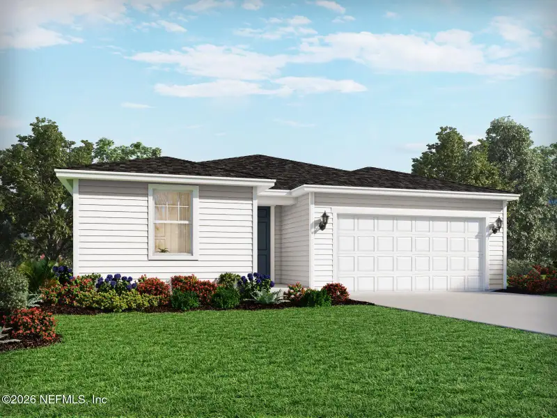 Front exterior of a new home in , Palm Coast, FL, highlighting curb appeal (Image 1). Front exterior of a new home in , Palm Coast, FL, highlighting curb appeal (Image 1).