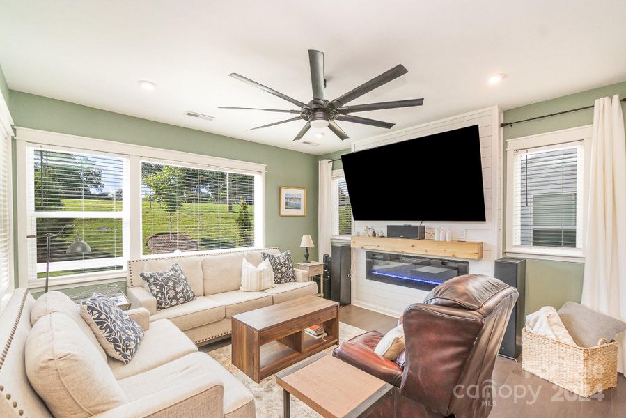 Living Room with Electric Fireplace