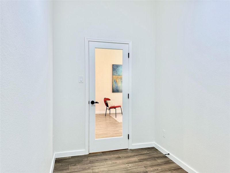 View from the inside of the Office / Flex room